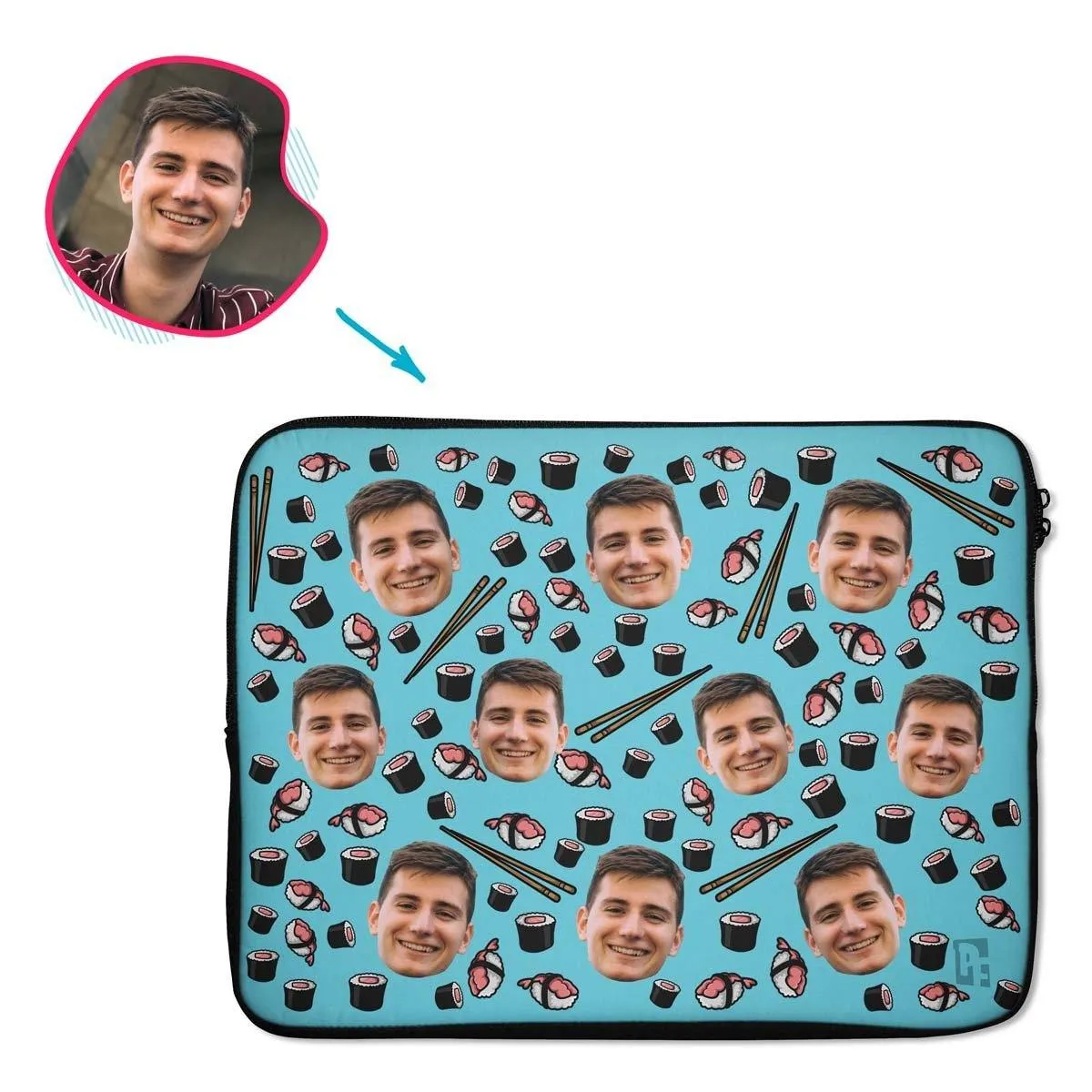 Sushi Personalized Laptop Sleeve