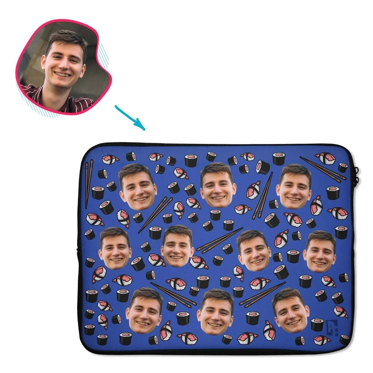 Sushi Personalized Laptop Sleeve