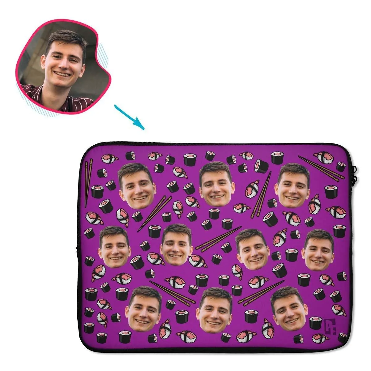 Sushi Personalized Laptop Sleeve