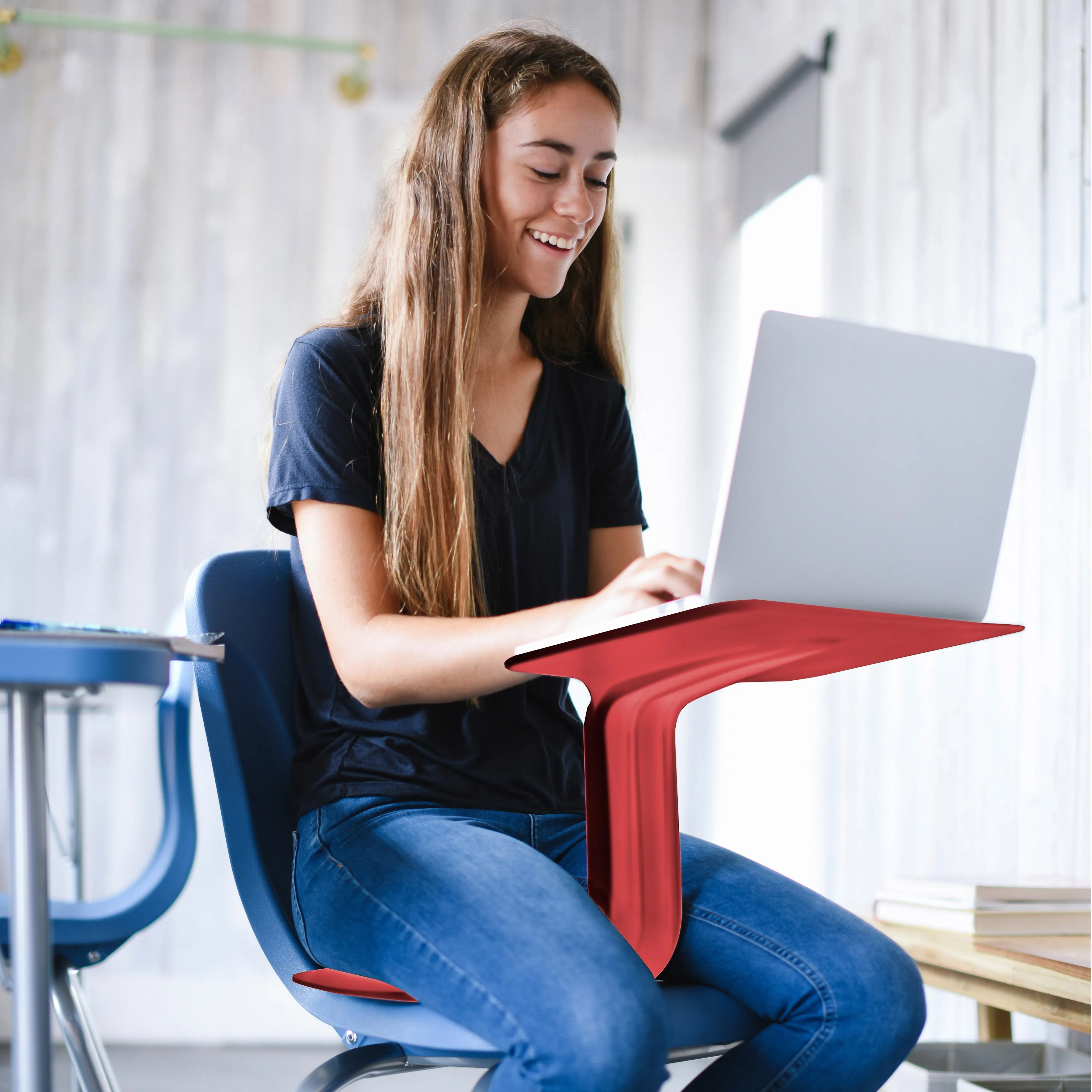 The Surf Portable Lap Desk and Surf Cushion, Flexible Seating Floor Desk with Foam Pad, 1-Pack