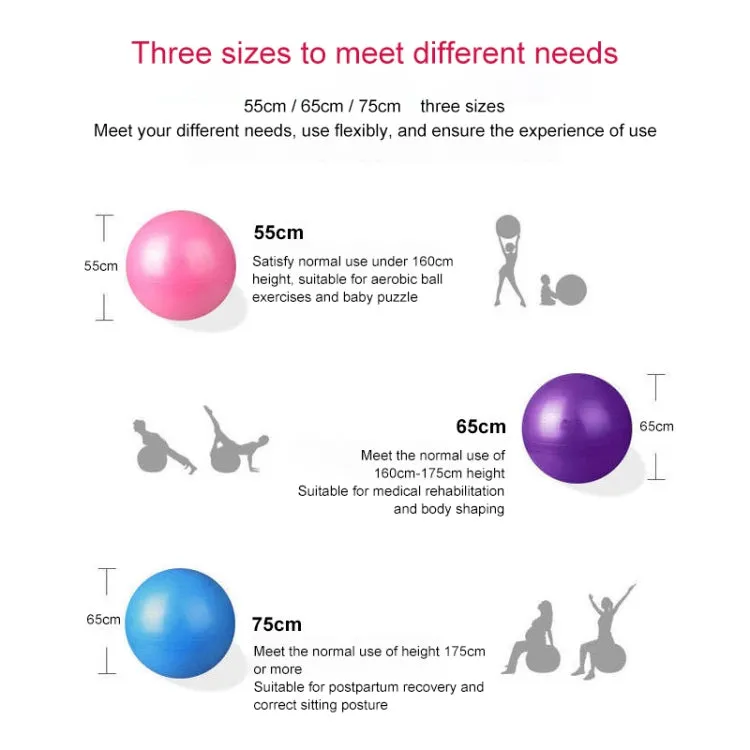 Thickening Explosion-proof Big Yoga Ball Sport Fitness Ball Environmental Pregnant Yoga Ball, Diameter: 65cm(Pink)