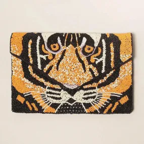 Tiger Seed Beaded Clutch Bag