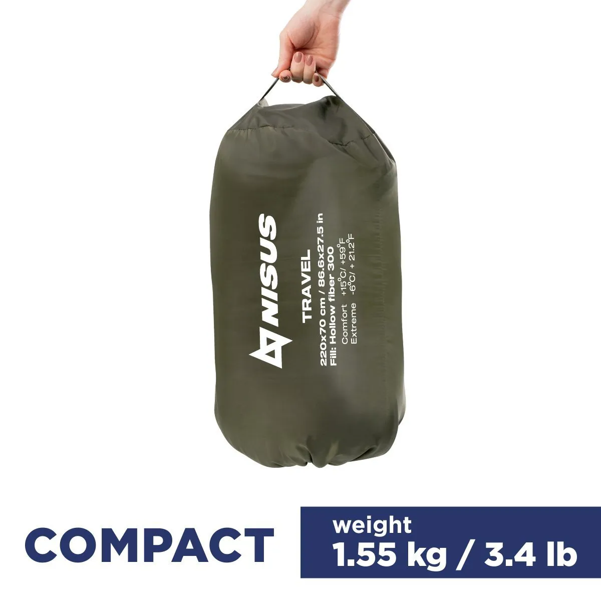 TRAVEL 220/70/300 Large Lightweight Synthetic Insulated Camping Sleeping Bag