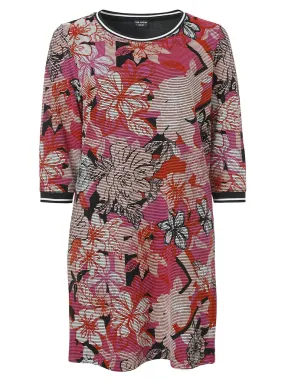 Via Appia Ribbed Floral Dress