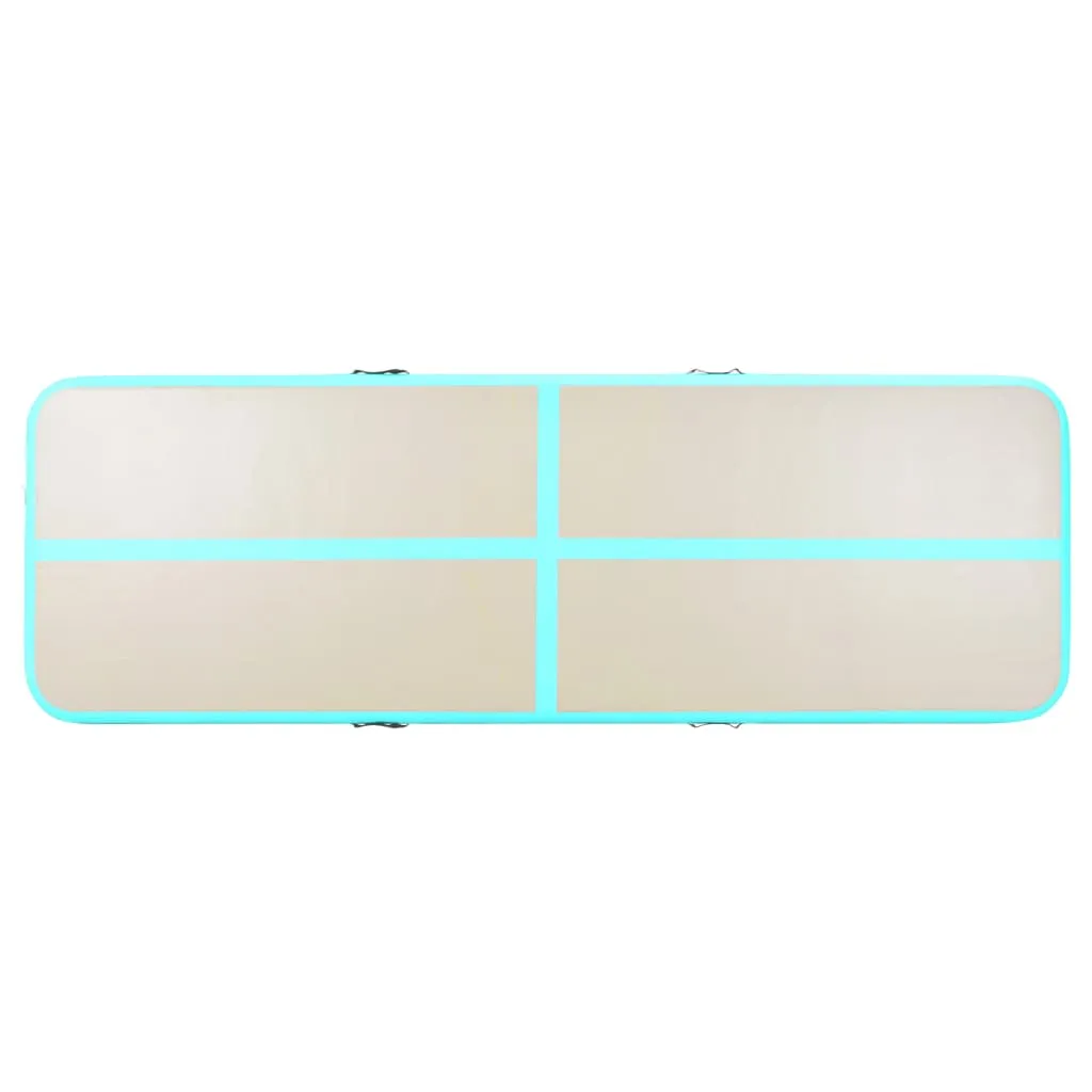 vidaXL Inflatable Gymnastics Mat with Pump 700x100x10 cm PVC Green
