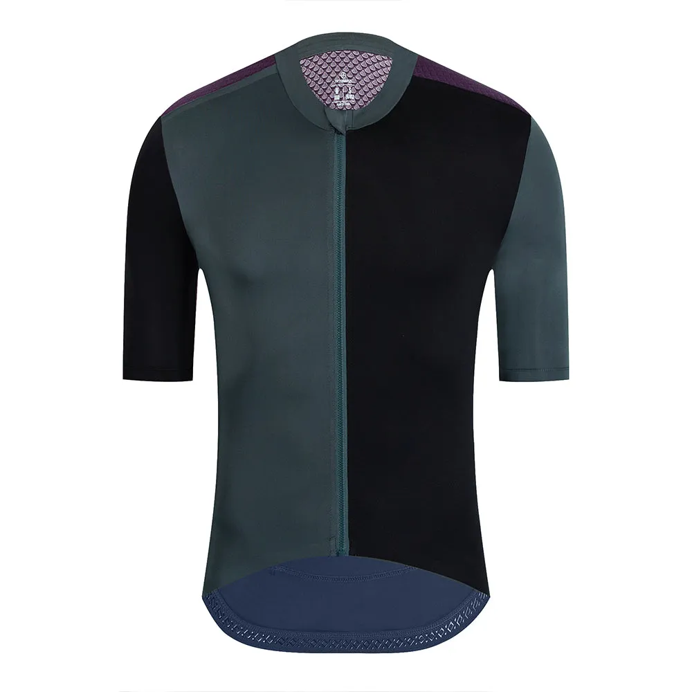 YKYW 2024 Men's New Cycling Jersey Moisture Wicking Quick Dry Multiple Color Combinations Colorblocking Burgundy   Dark Blue