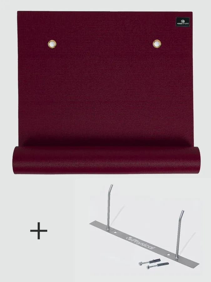 Yoga Studio 10x (EYELETTED) Sticky 6mm Yoga Mats   Wall Bracket Bundle