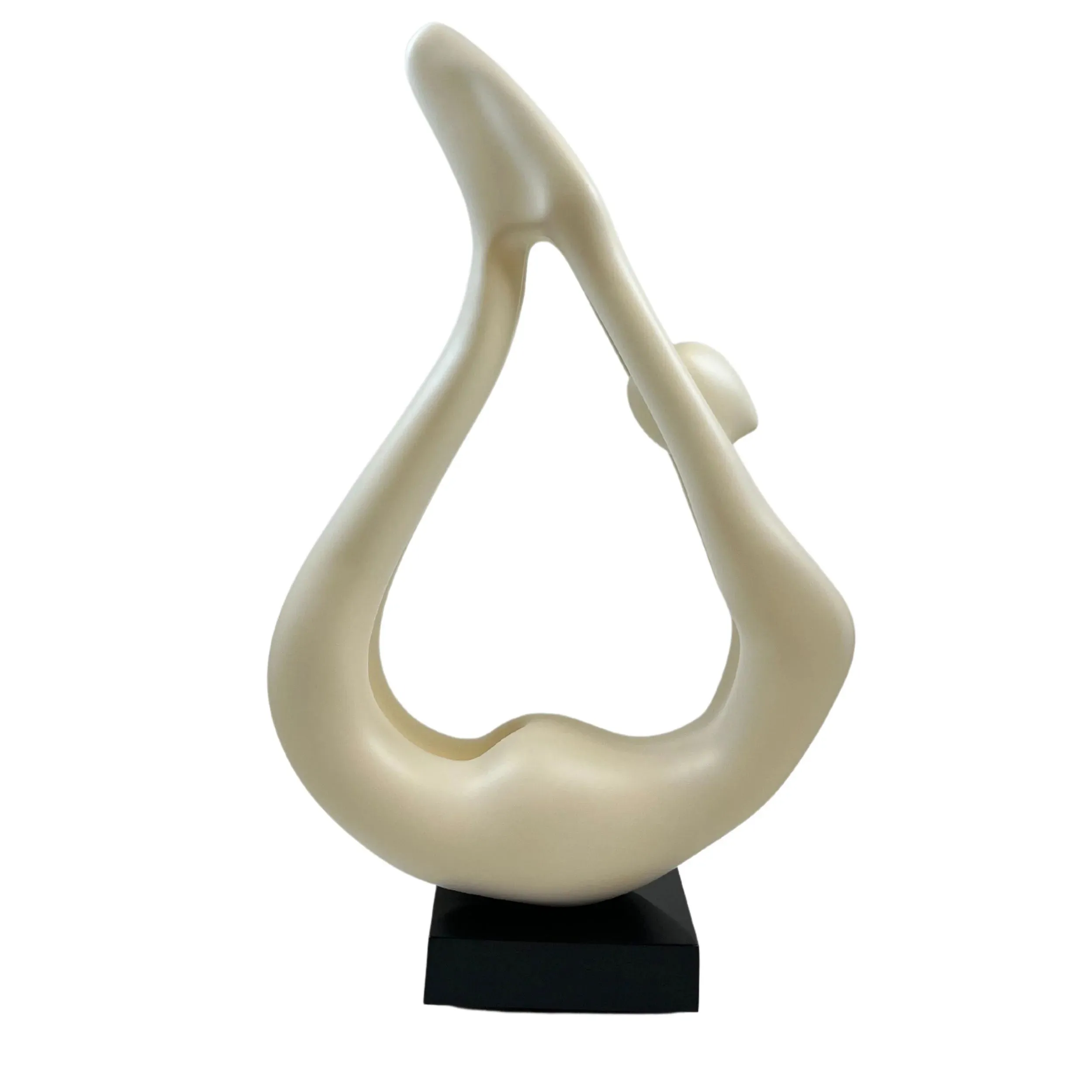 Yoga White Sculpture - Bronze Base - Home Decor